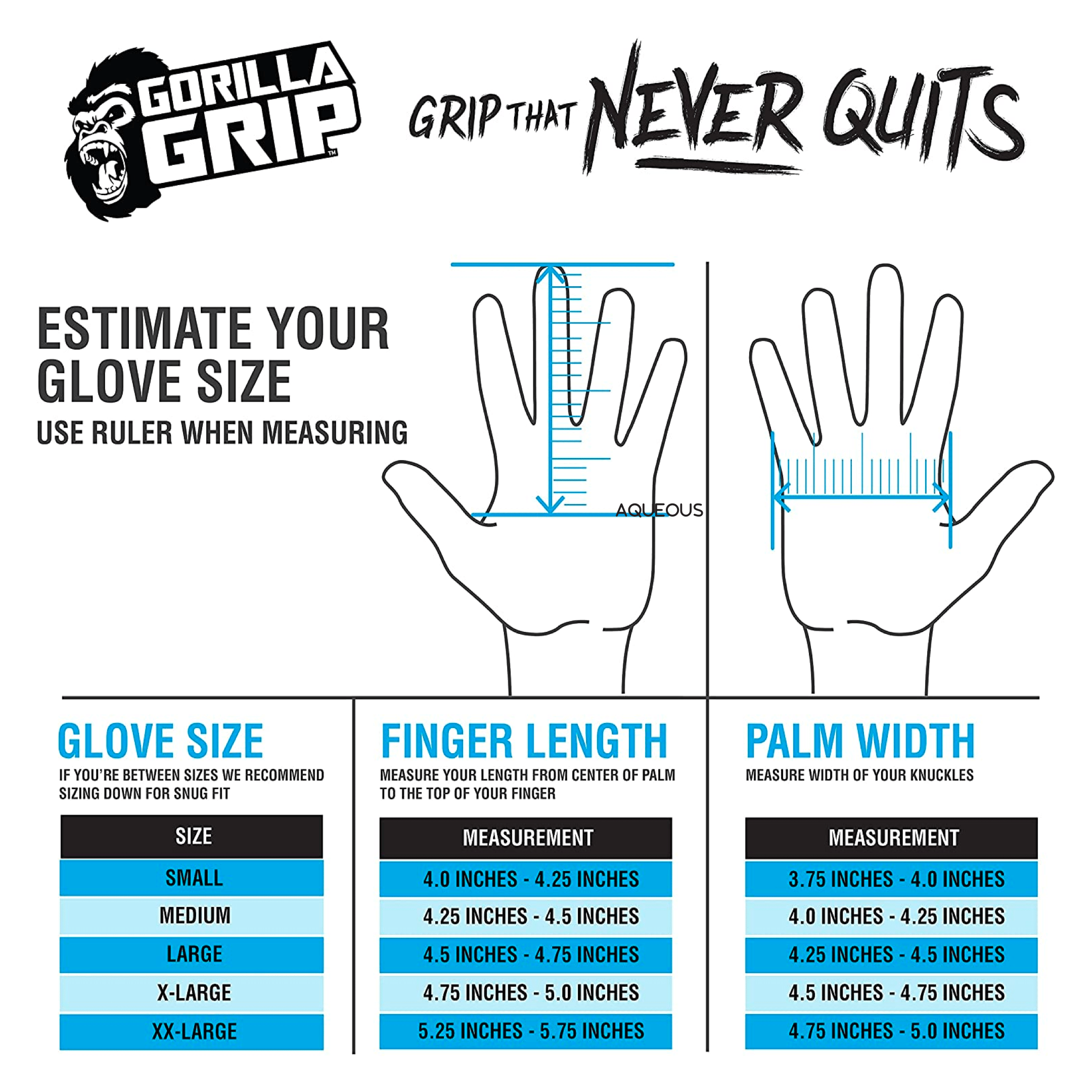 Gorilla Grip Veil Aqueous No Slip Fishing Gloves - x Large - 25148